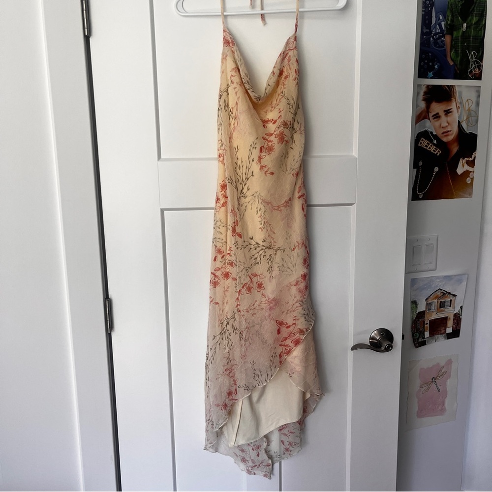 CITY TRIANGLES Floral Cream and Pink Women's Dress